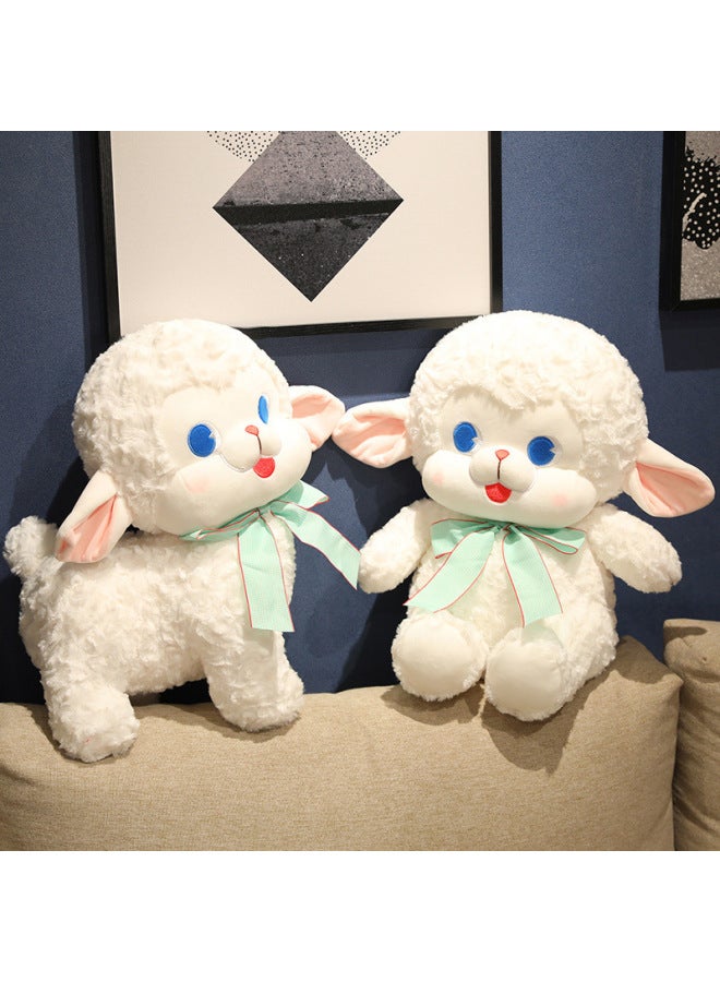 Loquat Cute Pet Bow Tie Little Sheep Doll Cute Girl Lamb Pillow Plush Toy Claw Machine Doll Children's Day Gift-Color:Tie Lamb 【Sit】】-Height:20cm/0.13kg - Image 5