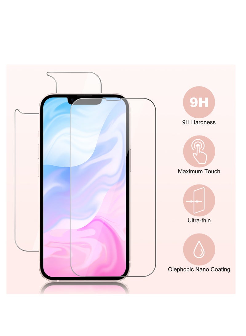 [3 Pack] Screen Protector for iPhone 13 mini,iPhone 13 mini Camera Protector, iPhone 13 mini Front and Back Screen Protector Tempered Glass [Anti-Scratch][New Version] Protective Film(5.4") - Image 2