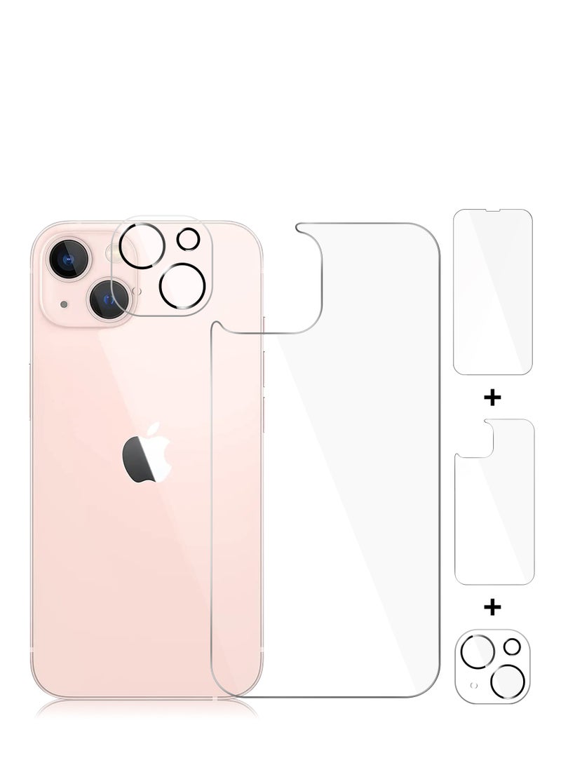 [3 Pack] Screen Protector for iPhone 13 mini,iPhone 13 mini Camera Protector, iPhone 13 mini Front and Back Screen Protector Tempered Glass [Anti-Scratch][New Version] Protective Film(5.4") - Image 1
