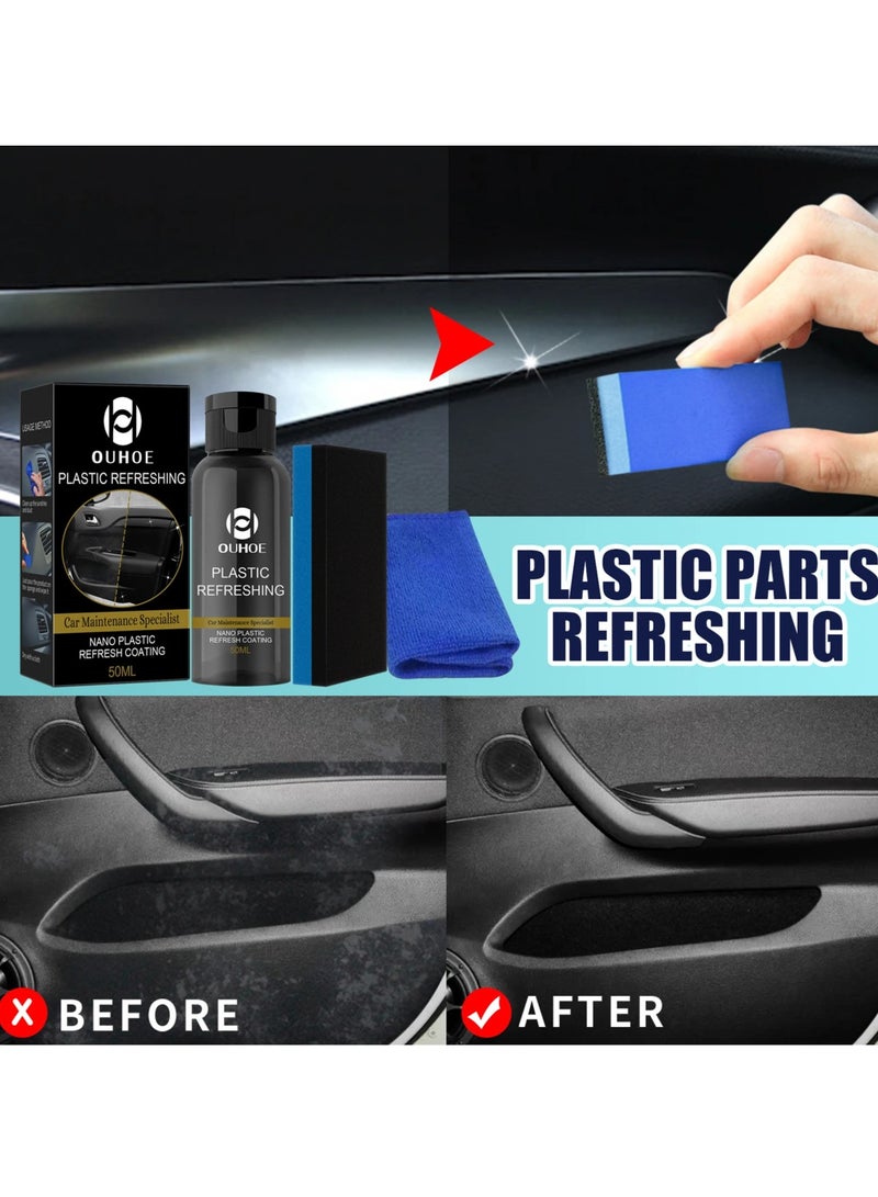 OUHOE Car Plastic Parts Refurbish Agent, Quick Car Plastic Restorer Cream, Plastic Revitalizing Coating Agent,  Automotive Plastic Retreading Agent For Car Interior Cleaning, (OUHOE Set D 30ml)  - Image 4