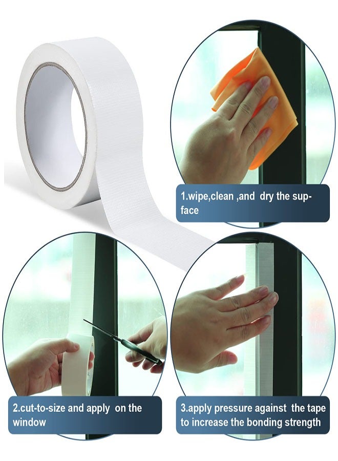 Duct Tape Heavy Duty Waterproof, 2 Roll White Multi-Purpose Duct Tape, 1.38inch x 32.8ft and 1.89inch x 32.8ft, Strong Adhesive Sticky, No Residue, Easy Tear by Hand for Home Repairs Indoor Crafts Packing and DIY Projects - Image 4