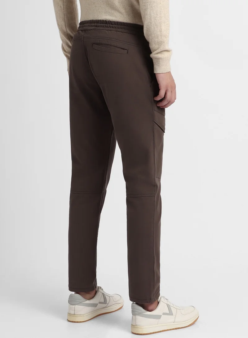 دينيس لينغو Slim Fit Graphite Grey Men's Cotton Lycra Cargo Trouser, Mid Rise, Full Length, Casual