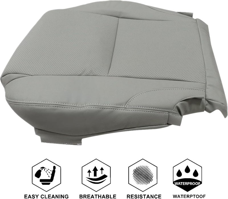NLQR Front Driver Side Bottom Replacement Seat Cover - Light Gray Microfiber Leather for Lexus IS350 (2006-2013) - Image 5