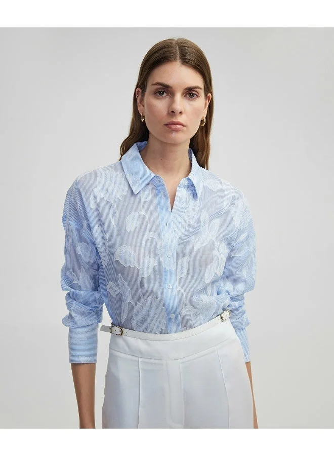 ابيكول قميص مطبوع بكتف ساقط