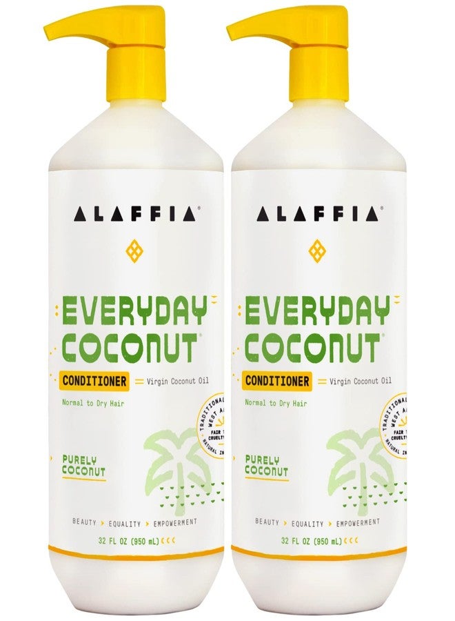 Alaffia Conditioner, EveryDay Coconut 2-Pack – Purely Coconut Hydrating Hair Conditioner, Detangler, Frizz Control, 32 Oz Ea - Image 1