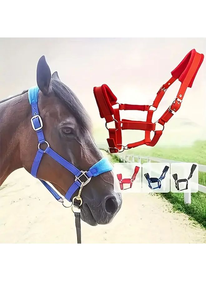 لجام الحصان الأسود الناعم بقفص معدني ومشبك معدني، معدات الفروسية، المقاس XS - Image 4