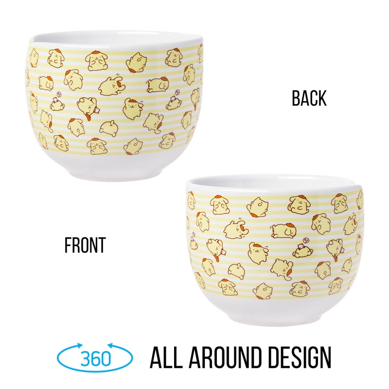 Silver Buffalo Silver Buffalo Sanrio Hello Kitty and Friends Pompompurin Pattern Ceramic Ramen Noodle Rice Bowl with Chopsticks  Microwave Safe  20 Ounces  - Image 2