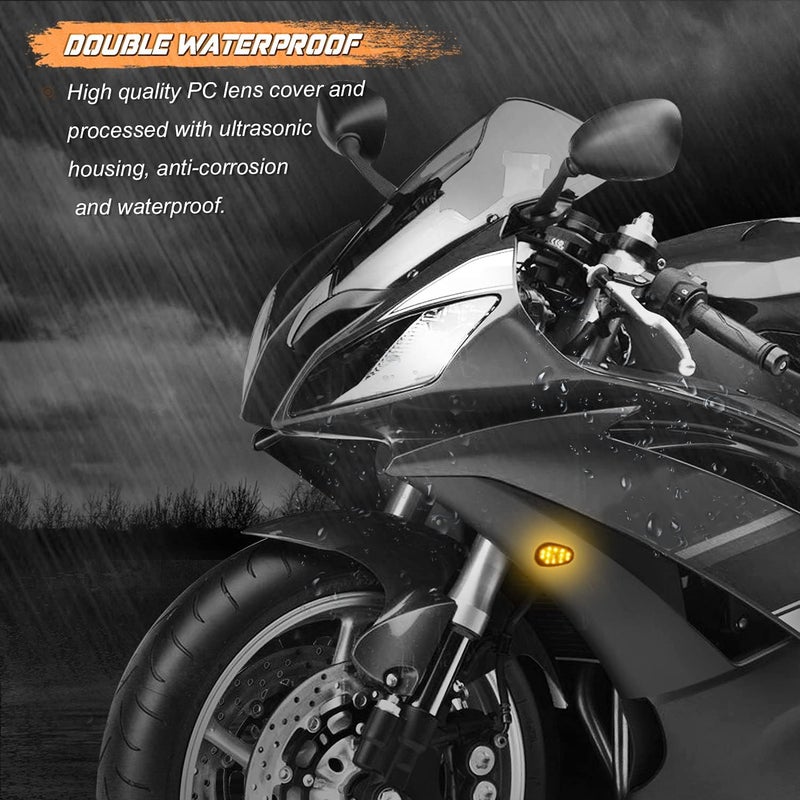 NTHREEAUTO إشارة دوران LED مدمجة مدخنة متوافقة مع ياماها YZF R1 R6 R6S، مؤشرات دراجات نارية عالمية 12 فولت - Image 3