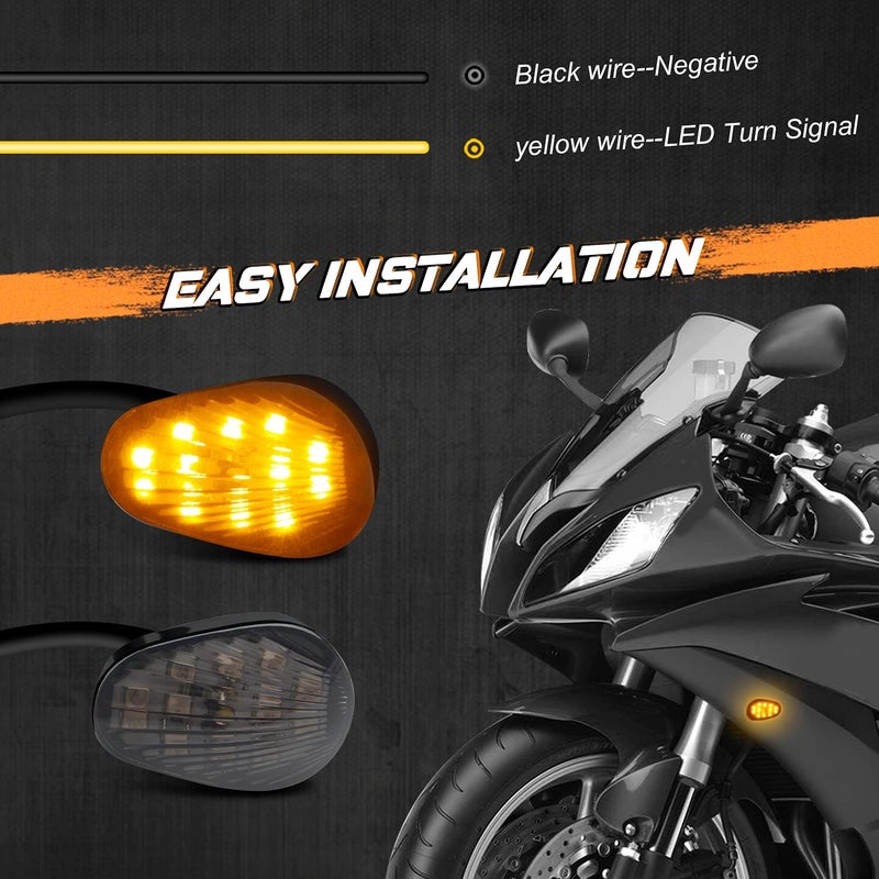 NTHREEAUTO إشارة دوران LED مدمجة مدخنة متوافقة مع ياماها YZF R1 R6 R6S، مؤشرات دراجات نارية عالمية 12 فولت - Image 5