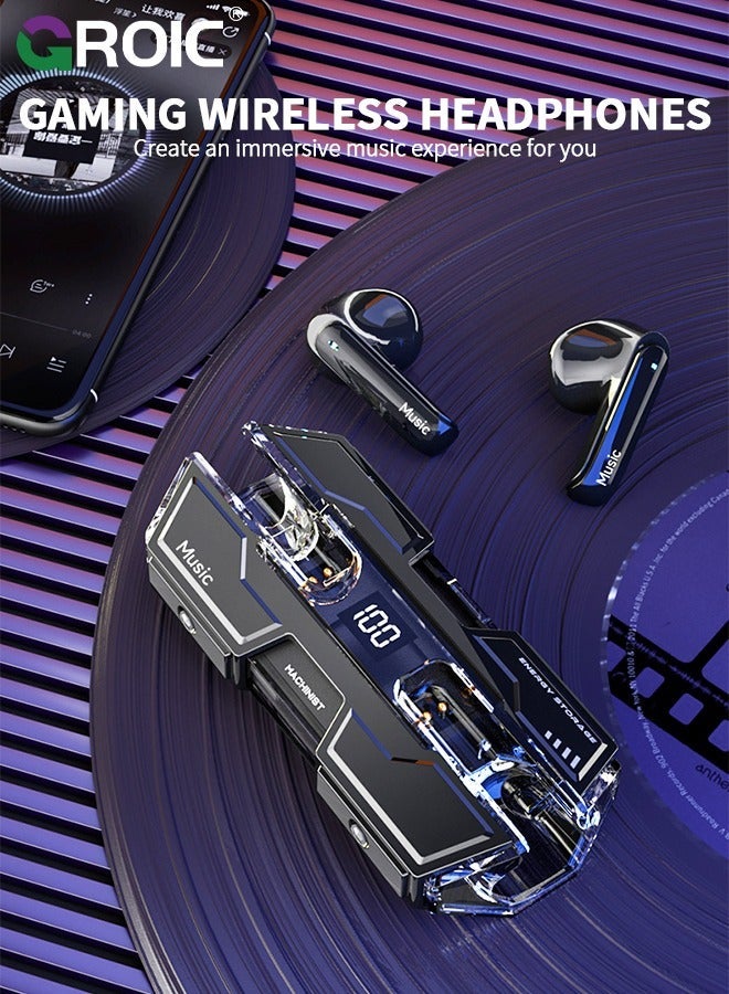 GROIC Ear buds Wireless Bluetooth Earbuds 5.3 Headphones Deep Bass Earphones in-Ear Earbud with LED Power Display Sport Headset - Image 2