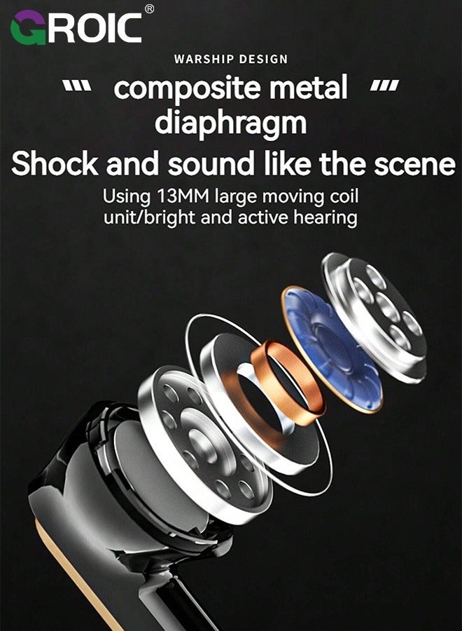 GROIC Ear buds Wireless Bluetooth Earbuds 5.3 Headphones Deep Bass Earphones in-Ear Earbud with LED Power Display Sport Headset - Image 4