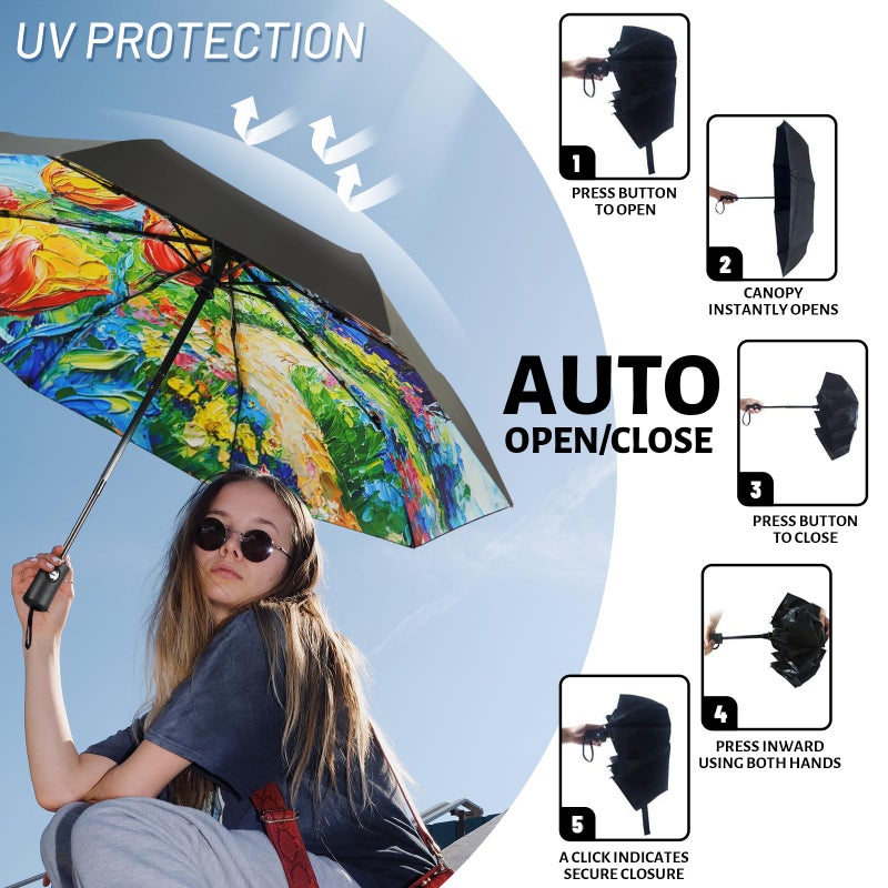 SY COMPACT Travel Umbrella Windproof Automatic Umbrellas Small Compact UV Sun Protection Factory Outlet Umbrella - Image 4