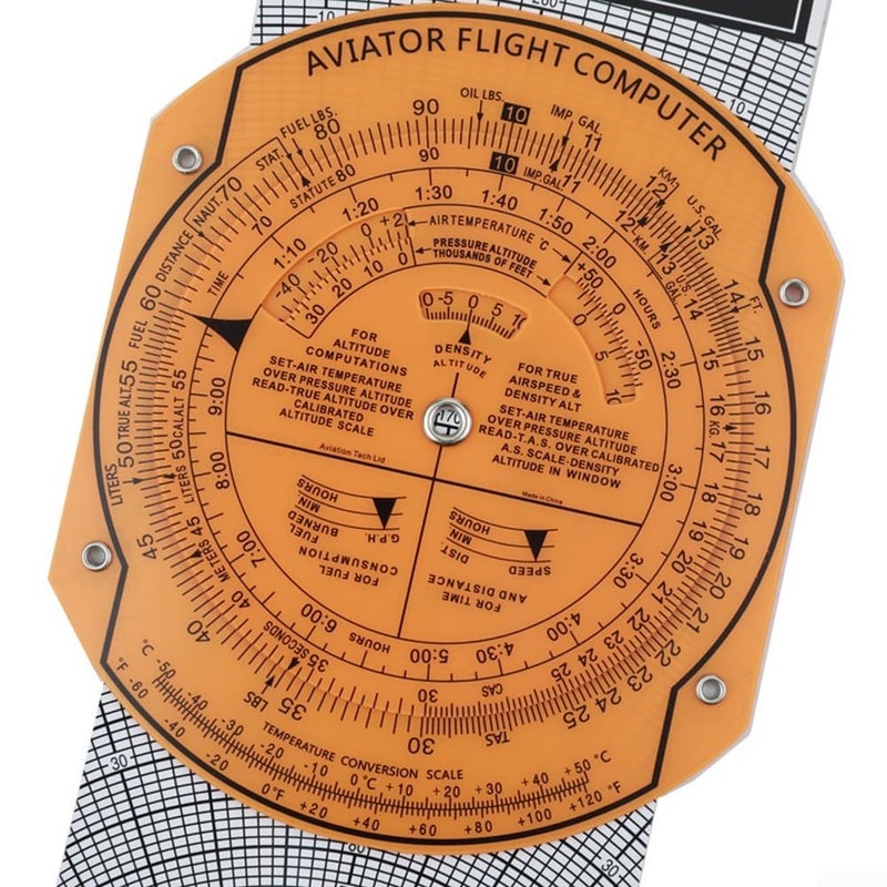 مُسْطَرَة الطيران الملاحية ذات الدوران 360 درجة مع مسطرة منزلقة مدمجة باللون البرتقالي CRP 1 - Image 1