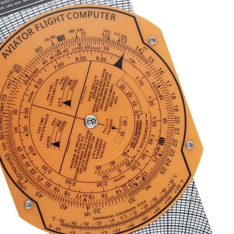 مُسْطَرَة الطيران الملاحية ذات الدوران 360 درجة مع مسطرة منزلقة مدمجة باللون البرتقالي CRP 1 - Image 4