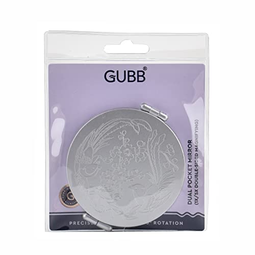 GUBB Travel Mirror Compact Cosmetic Bag Mirror for Women Magnifying Mirror for Makeup 5X - Silver - Compact in Size C71|Easy to Carry | Dual Side Mirror | Can be rotated to 180 Degrees - Image 5