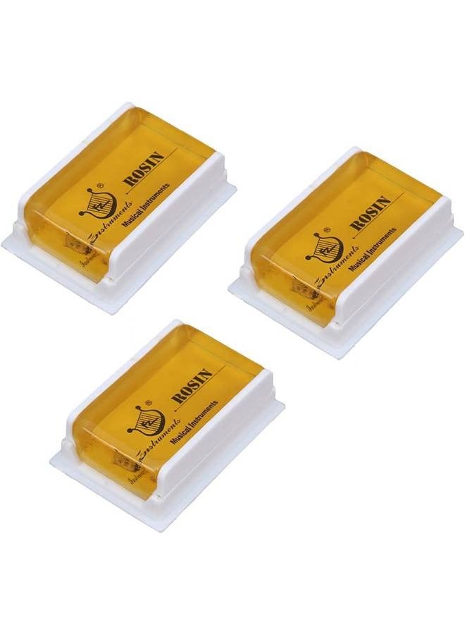 Rosin Natural for Violin Cello Viola Rosin Light Low Dust for Bows String Music Instrument Accessory Yellow with Case 3 Pack - Image 1