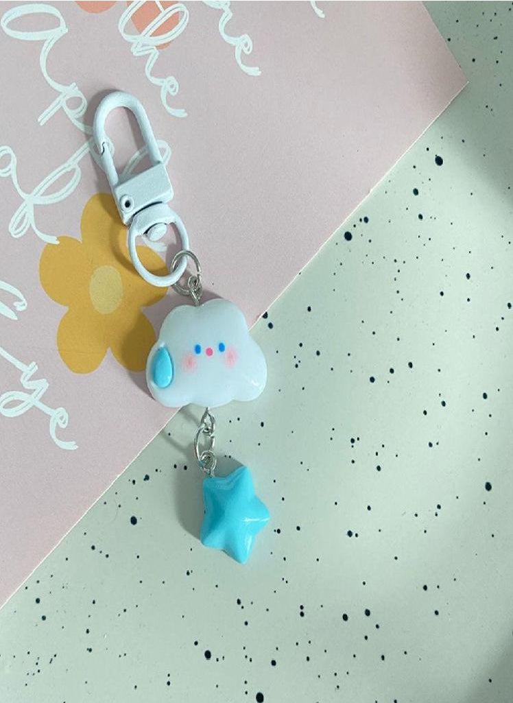 Eckek - Cloud Star Cloud Pentagram Pendant Resin Cloud Star Key Chain  Car Hanging - Image 1