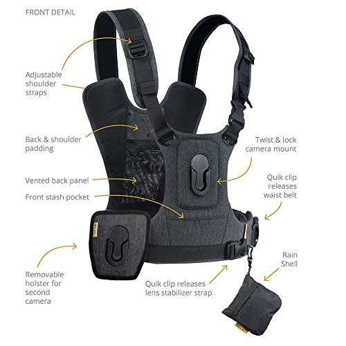 Cotton Carrier CCS G3 Camera Harness System for Camera and Binocualrs, Grey - Image 2
