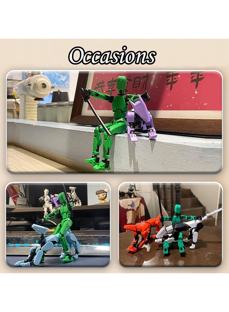 عام مجموعة 5 قطع من كلاب العمل T13، روبوت لعبة ميكانيكي قابل للحركة بطباعة ثلاثية الأبعاد، دمية ميكانيكية كاملة الجسم، هدية للأطفال وعشاق الألعاب البالغين - Image 3