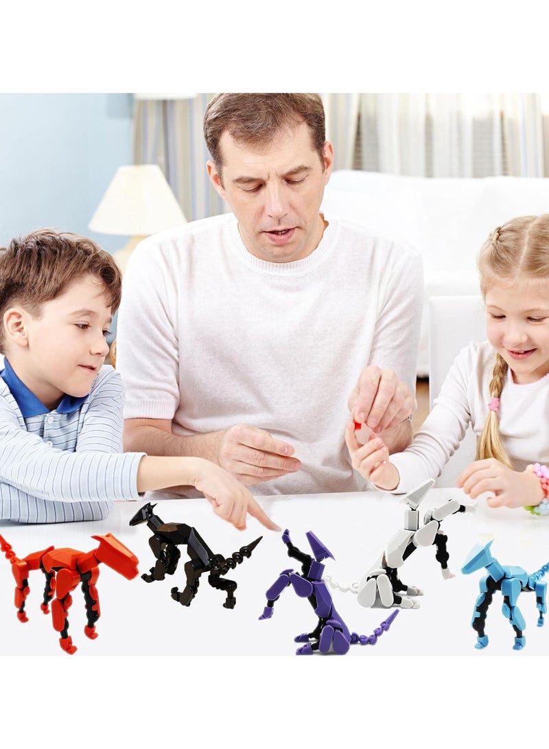 عام مجموعة 5 قطع من كلاب العمل T13، روبوت لعبة ميكانيكي قابل للحركة بطباعة ثلاثية الأبعاد، دمية ميكانيكية كاملة الجسم، هدية للأطفال وعشاق الألعاب البالغين - Image 2