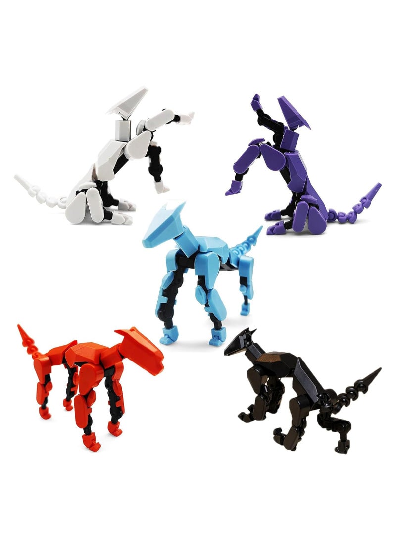 عام مجموعة 5 قطع من كلاب العمل T13، روبوت لعبة ميكانيكي قابل للحركة بطباعة ثلاثية الأبعاد، دمية ميكانيكية كاملة الجسم، هدية للأطفال وعشاق الألعاب البالغين - Image 1