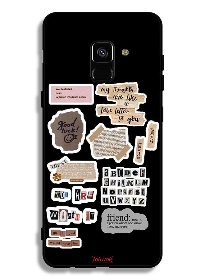 Tolwak Samsung Galaxy A8 Plus (2018) Protective Case Cover Good Luck Quotes Stickers - Image 1