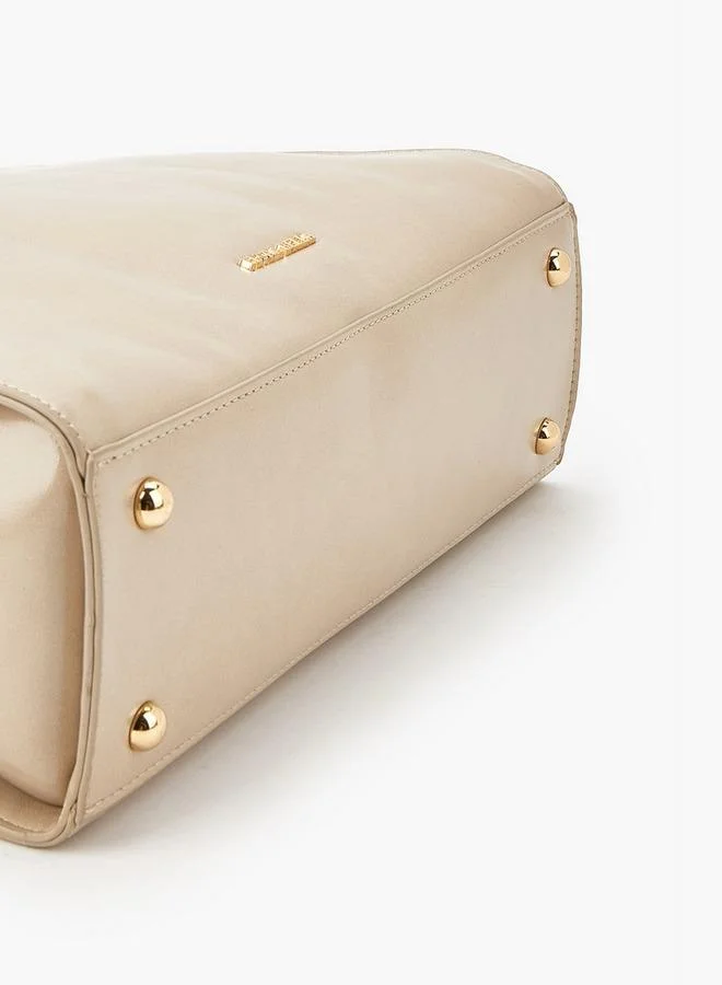 فلورا بيلا من شو إكسبرس Solid Tote Bag with Scarf Detail and Double Handle