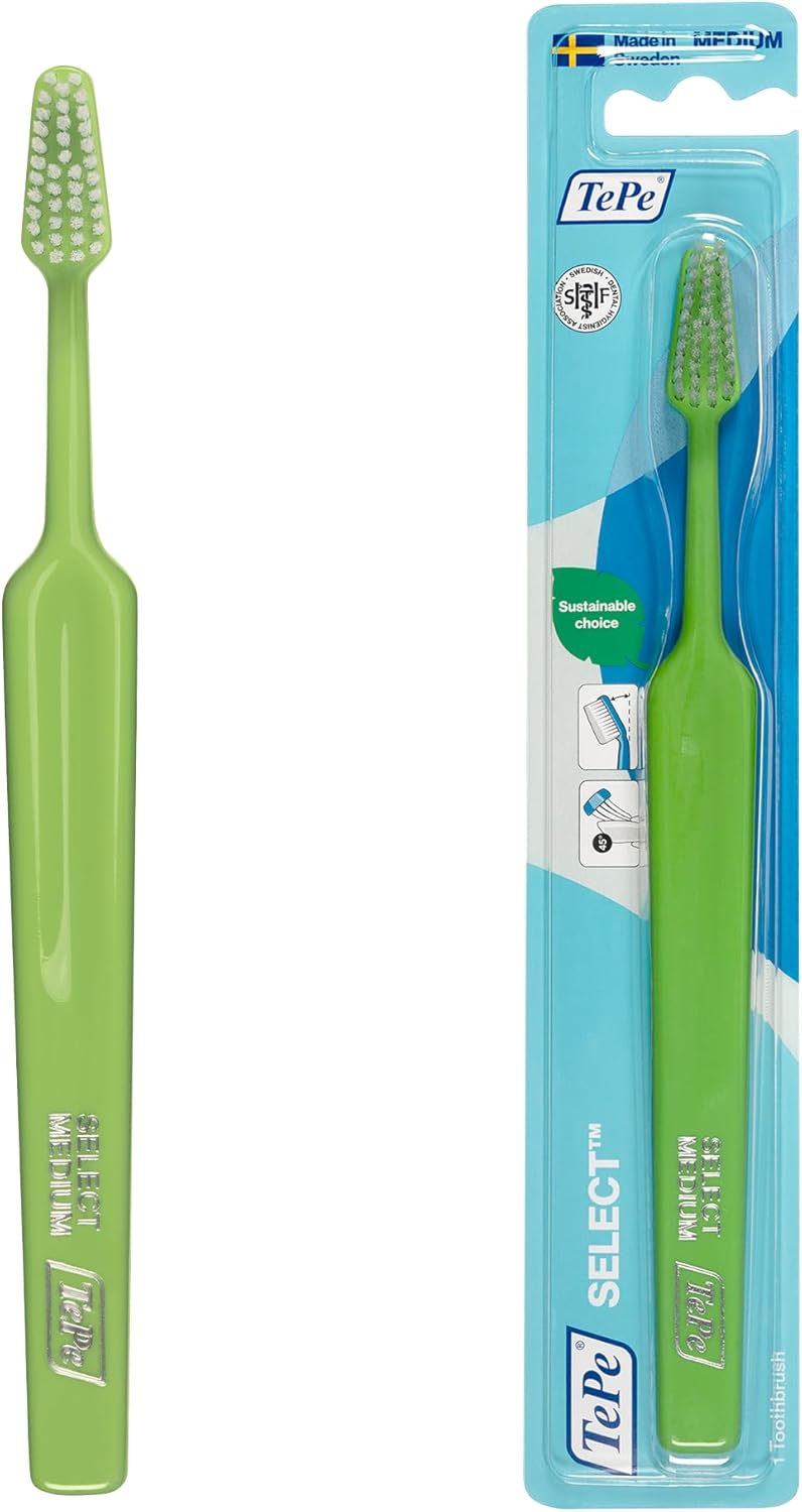 TePe Select Toothbrush Medium 1pc efficient for Plaque Removal with Tapered Brush Head Gentle Cleaning with Toothbrush Medium for Adults - Image 1