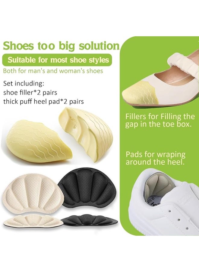 8Pcs-Shoe Filler&Heel Pad Set for Too Big Shoes Too Big Inserts for Women and Men,for Heel,Sneaker, Boots,Pain Relief and Comfort (Half to one Size Bigger) - Image 2