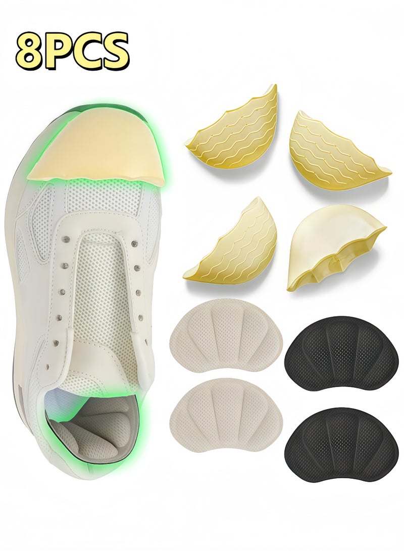 8Pcs-Shoe Filler&Heel Pad Set for Too Big Shoes Too Big Inserts for Women and Men,for Heel,Sneaker, Boots,Pain Relief and Comfort (Half to one Size Bigger) - Image 1