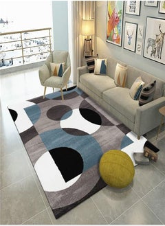 Warm Luxurious Modern Printed Rectangular Anti-Slip Carpet Multicolour 140x200cm