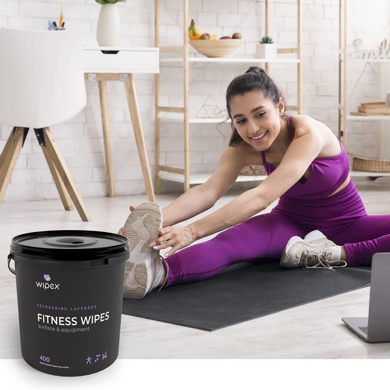 Wipex Wipex Gym Wipes – Natural Fitness Equipment Wipes, Plant-Based Cloth - Lavender and Vinegar Wipes to Clean Surfaces, Safe Yoga Mat Cleaner Wipes, All Purpose Gym Cleaner & Peloton Wipes, 400 Count  - Image 5