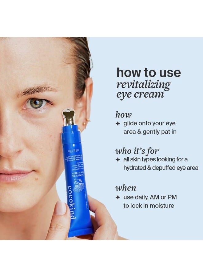 Cocokind Revitalizing Eye Cream by , Depuff & Reduce Fine Lines and Wrinkles, Cream for Firmer and Brighter Looking Eye Area, Hydrating with a Cool Metal Applicator Tip, 0.5 Fl Oz - Image 3