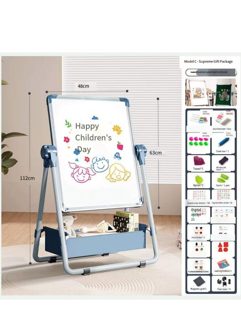 Children's drawing board, household magnetic stand type double-sided teaching small blackboard, baby watercolor painting doodle erasable whiteboard - Image 2