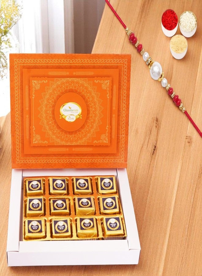 Jaiccha Ghasitaram Gifts Jaiccha Rakhi Gifts for Brothers Mewa bites Box12 pcs with Rakhi - Image 1