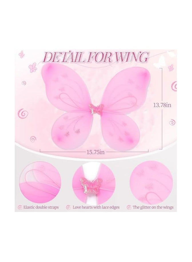CMGTYYD Butterfly costume set, girl fairy costume, children's princess role-playing set, party costume, including ballet skirt, butterfly wings, headwear, wand costume set, suitable for girls aged 3-8. - Image 3