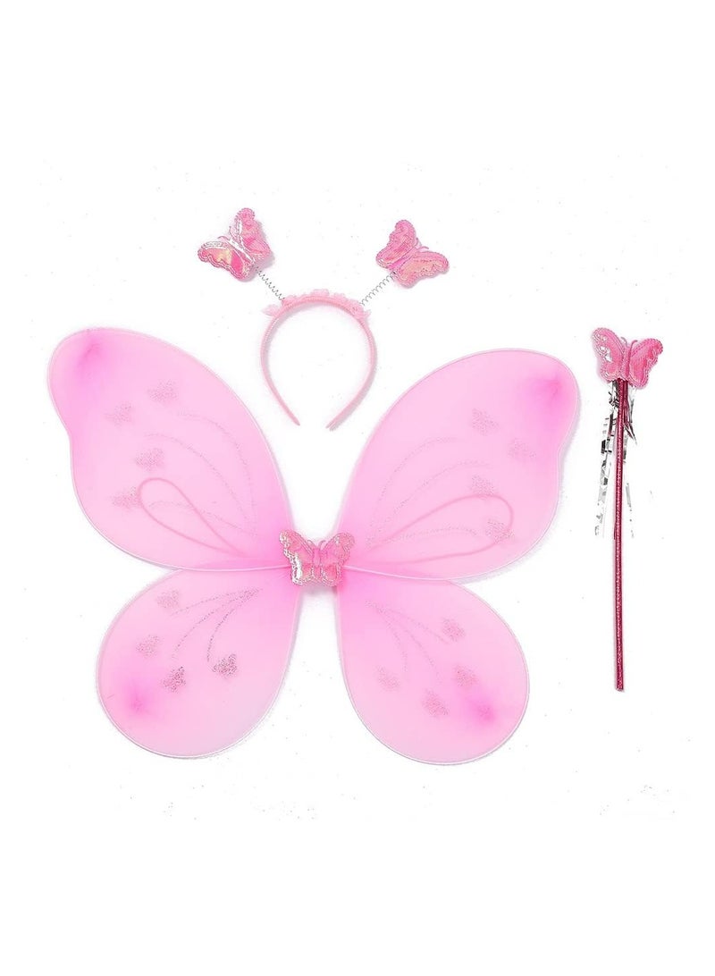 CMGTYYD Butterfly costume set, girl fairy costume, children's princess role-playing set, party costume, including ballet skirt, butterfly wings, headwear, wand costume set, suitable for girls aged 3-8. - Image 5