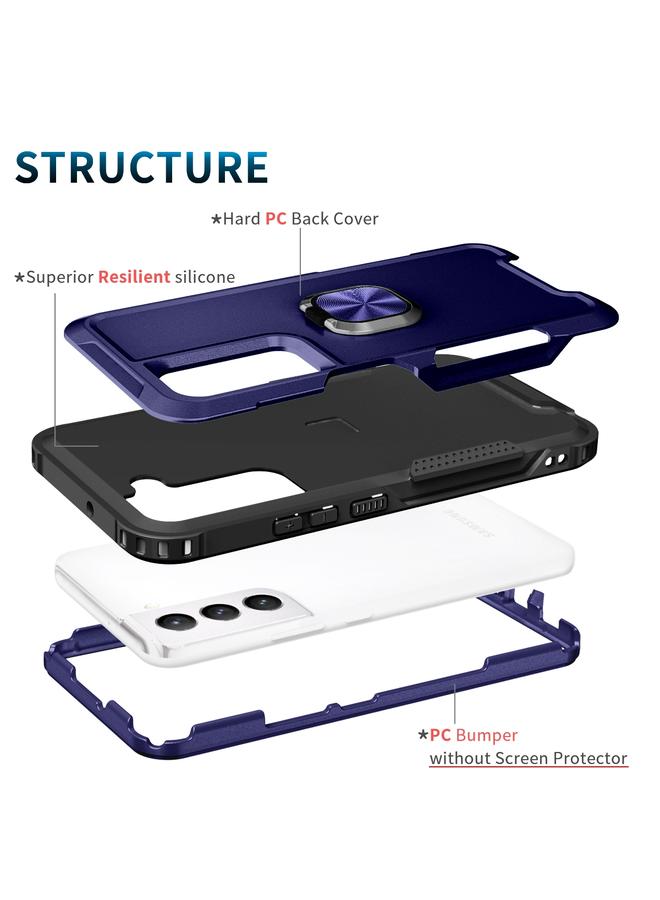 اس-توب جراب لهاتف Samsung Galaxy S22 5G 3 في 1 حامل حلقي من الكمبيوتر الشخصي + جراب هاتف TPU - Image 3