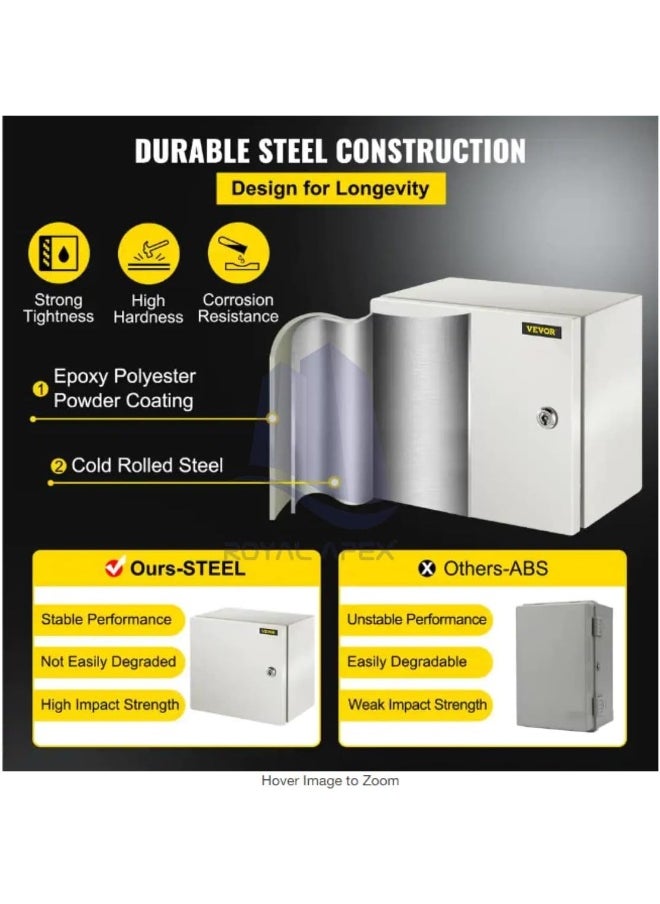 Royal Apex Wall-Mounted Metal Enclosure Waterproof Ip65 Outdoor/Indoor Dustproof Panel Box (200X200X150)  - Image 3