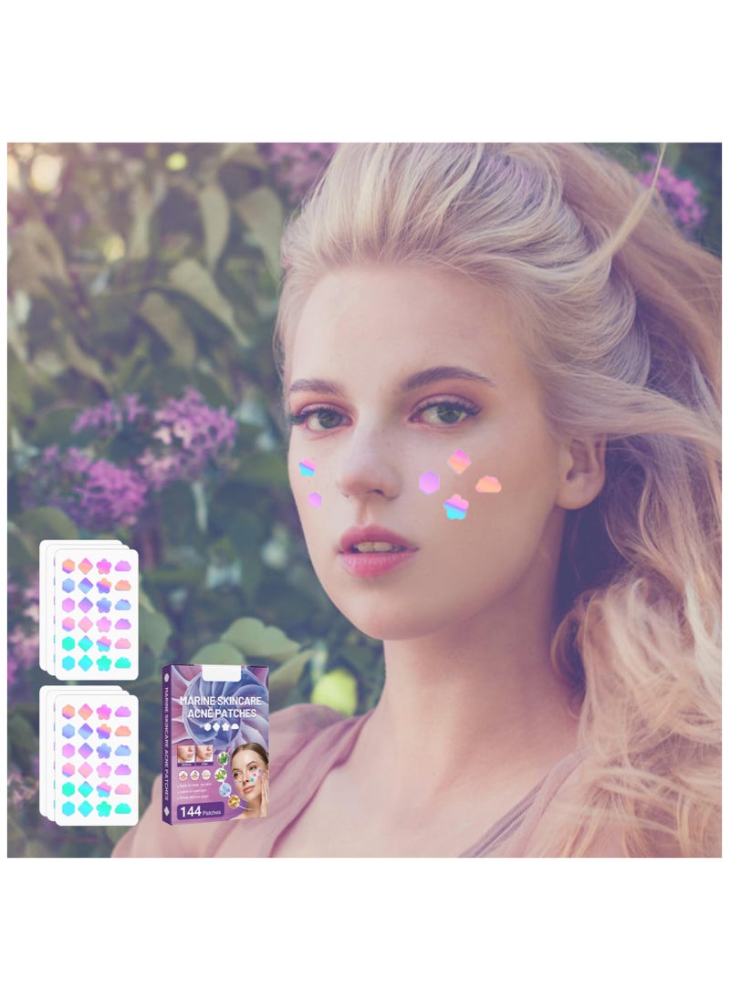 Acne Pimple Patches for Face, Hydrocolloid Fast Healing Cover Patch with Natural Green Algae Extract & TeaTree Oil, Cute Colorful Butterfly Shape Spot Stickers for Skin Care, Zit Patches (288 Counts)