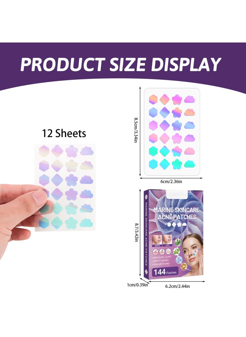Acne Pimple Patches for Face, Hydrocolloid Fast Healing Cover Patch with Natural Green Algae Extract & TeaTree Oil, Cute Colorful Butterfly Shape Spot Stickers for Skin Care, Zit Patches (288 Counts)