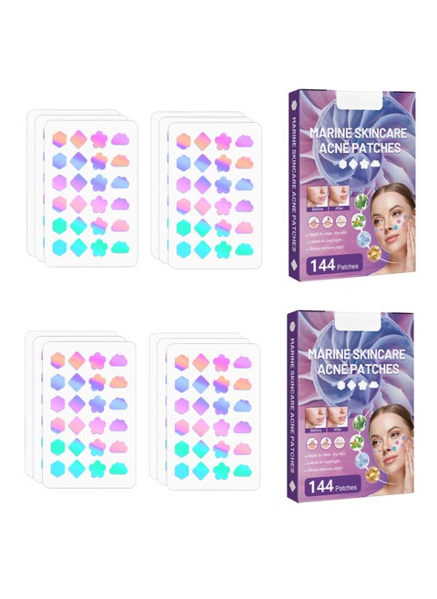 Acne Pimple Patches for Face, Hydrocolloid Fast Healing Cover Patch with Natural Green Algae Extract & TeaTree Oil, Cute Colorful Butterfly Shape Spot Stickers for Skin Care, Zit Patches (288 Counts)