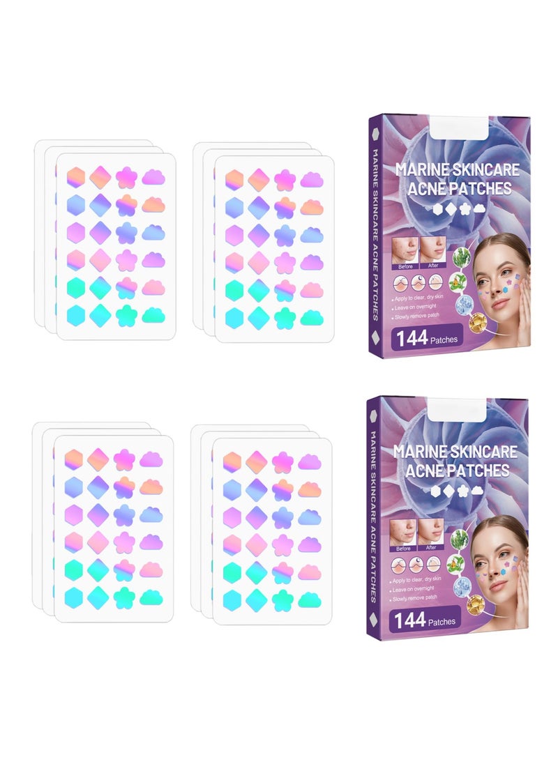Acne Pimple Patches for Face, Hydrocolloid Fast Healing Cover Patch with Natural Green Algae Extract & TeaTree Oil, Cute Colorful Butterfly Shape Spot Stickers for Skin Care, Zit Patches (288 Counts)