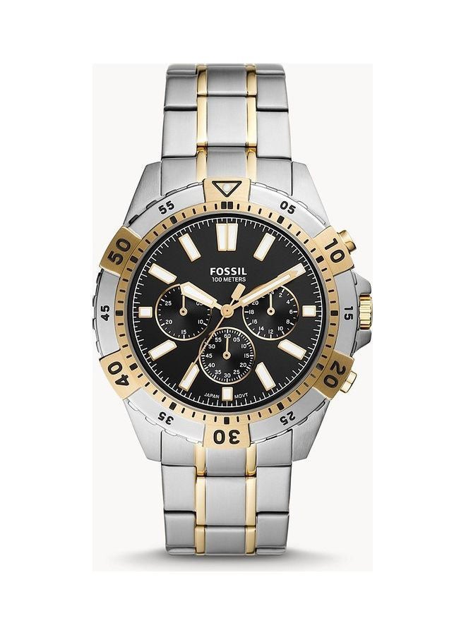 FOSSIL Men Garrett Chronograph Stainless Steel Watch - 44 mm - Silver/Golden - Image 1