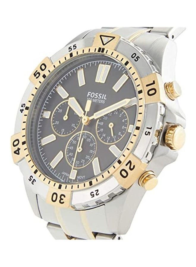 FOSSIL Men Garrett Chronograph Stainless Steel Watch - 44 mm - Silver/Golden - Image 4