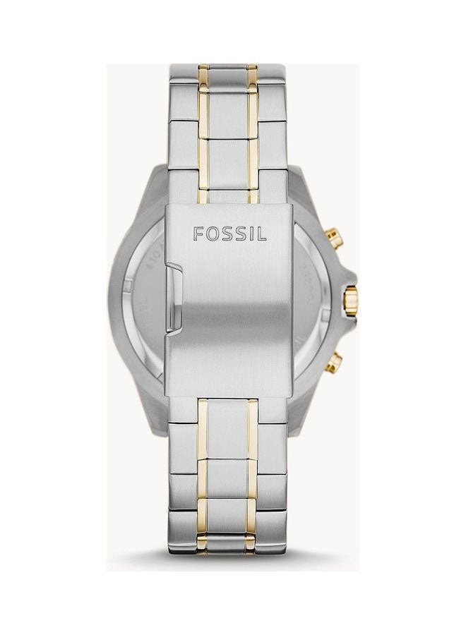 FOSSIL Men Garrett Chronograph Stainless Steel Watch - 44 mm - Silver/Golden - Image 2