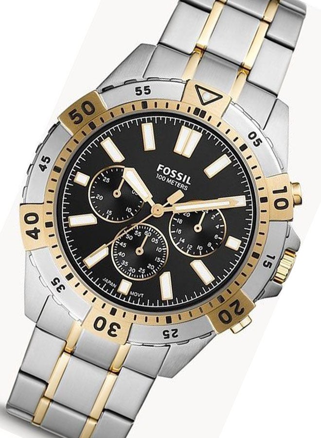 FOSSIL Men Garrett Chronograph Stainless Steel Watch - 44 mm - Silver/Golden - Image 5