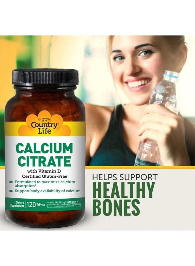 Country Life Calcium Citrate With Vitamin D Tablets For Bone Health, Pack of 120's - Image 3