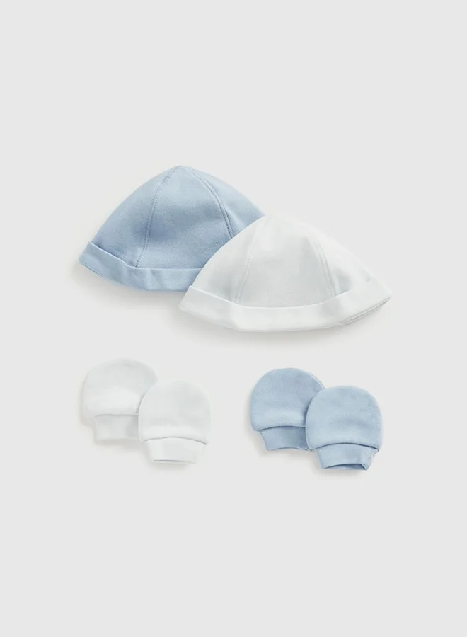 mothercare My First Blue Hat and Mitts - 2 Pack