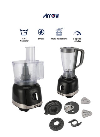8-in-1 Food Processor, 2.4L, 800W | Blender, Chopper, Shredder, Slicer, Dough Maker | Black & Grey Color | Versatile Kitchen Tool for Chopping, Slicing, and Kneading | Model Name: RO-07FPD - pzsku/ZD18869A5E4B2CE987AD3Z/45/_/1728887094/82b65f62-b4d6-4a79-92c9-aea997abc1f4